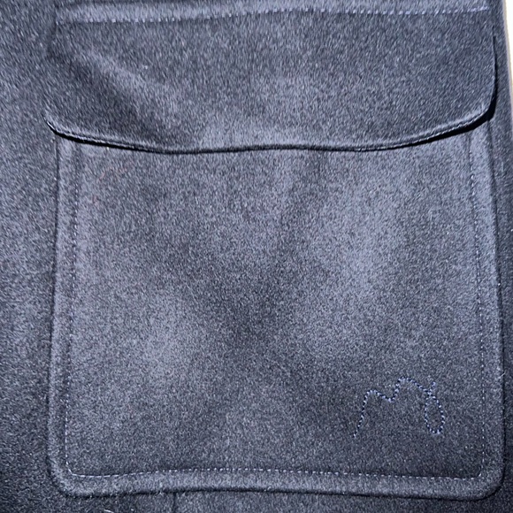 Mademoiselle Jacadi Paris size M black wool blend double breasted lined pea coat - Picture 8 of 16